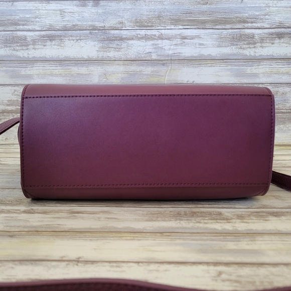 Danielle Nicole Regina Leather Crossbody Tote Handles Removable Strap Purple - Picture 9 of 12